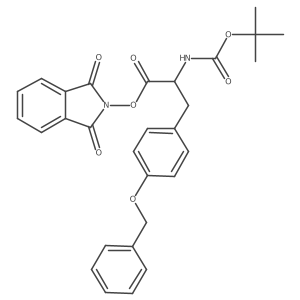 1,3-dioxo-2,3-dihydro-1H-isoindol-2-yl (2S)-3-[4-(benzyloxy)phenyl]-2-{[(tert-butoxy)carbonyl]amino}propanoate结构式