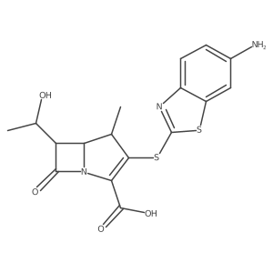 (4R,5S,6S)-3-[(6-Amino-2-benzothiazolyl)thio]-6-[(1R)-1-hydroxyethyl]-4-methyl-7-oxo-1-azabicyclo[3.2.0]hept-2-ene-2-carboxylic acid结构式