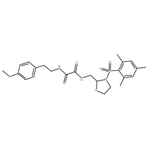 N1-((3-(mesitylsulfonyl)oxazolidin-2-yl)methyl)-N2-(4-methoxyphenethyl)oxalamide Structure