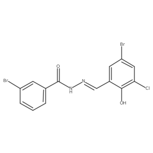 3-Bromobenzoic acid 2-[(5-bromo-3-chloro-2-hydroxyphenyl)methylene]hydrazide结构式