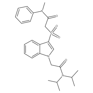 2-((1-(2-(diisopropylamino)-2-oxoethyl)-1H-indol-3-yl)sulfonyl)-N-methyl-N-phenylacetamide Structure