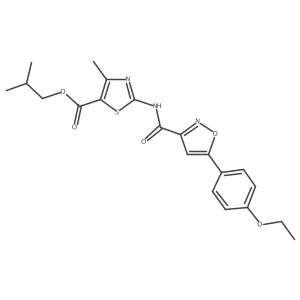 Isobutyl 2-(5-(4-ethoxyphenyl)isoxazole-3-carboxamido)-4-methylthiazole-5-carboxylate结构式