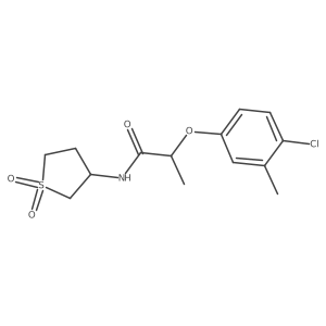 2-(4-chloro-3-methylphenoxy)-N-(1,1-dioxo-1lambda6-thiolan-3-yl)propanamide结构式