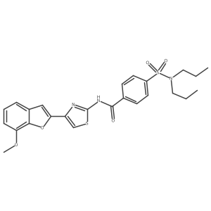 4-(N,N-dipropylsulfamoyl)-N-(4-(7-methoxybenzofuran-2-yl)thiazol-2-yl)benzamide结构式