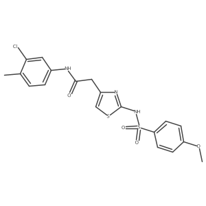 N-(3-chloro-4-methylphenyl)-2-[2-(4-methoxybenzenesulfonamido)-1,3-thiazol-4-yl]acetamide Structure