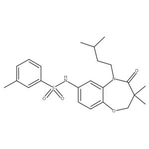 N-(5-isopentyl-3,3-dimethyl-4-oxo-2,3,4,5-tetrahydrobenzo[b][1,4]oxazepin-7-yl)-3-methylbenzenesulfonamide结构式