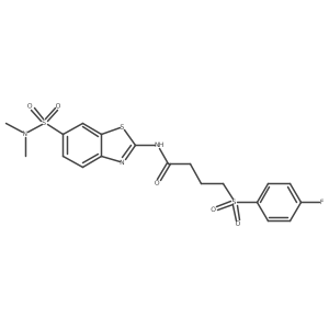 N-(6-(N,N-dimethylsulfamoyl)benzo[d]thiazol-2-yl)-4-((4-fluorophenyl)sulfonyl)butanamide结构式