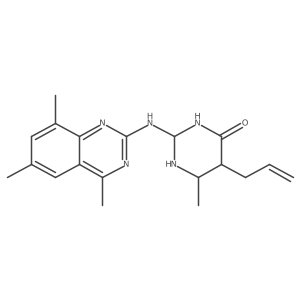 6-Methyl-5-prop-2-enyl-2-[(4,6,8-trimethylquinazolin-2-yl)amino]-1,3-diazinan-4-one结构式