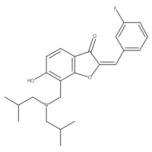 (2Z)-7-{[bis(2-methylpropyl)amino]methyl}-2-(3-fluorobenzylidene)-6-hydroxy-1-benzofuran-3(2H)-one Structure