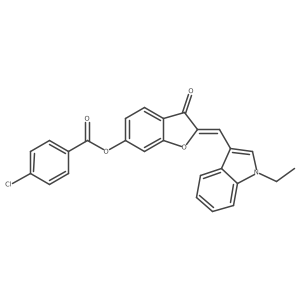 2-[(1-Ethylindol-3-yl)methylene]-3-oxobenzo[3,4-b]furan-6-yl 4-chlorobenzoate结构式