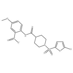 1-((5-chlorothiophen-2-yl)sulfonyl)-N-(4-methoxy-2-nitrophenyl)piperidine-4-carboxamide结构式