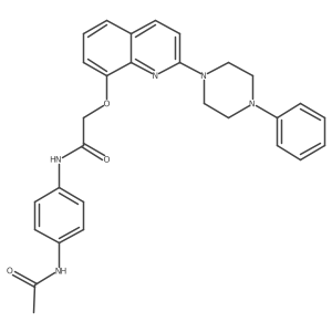 N-(4-acetamidophenyl)-2-((2-(4-phenylpiperazin-1-yl)quinolin-8-yl)oxy)acetamide结构式