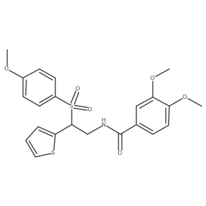 3,4-dimethoxy-N-[2-[(4-methoxyphenyl)sulfonyl]-2-(2-thienyl)ethyl]benzamide结构式