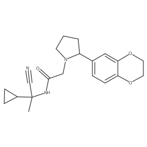 N-(1-cyano-1-cyclopropylethyl)-2-[2-(2,3-dihydro-1,4-benzodioxin-6-yl)pyrrolidin-1-yl]acetamide结构式