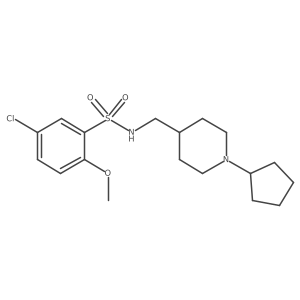 5-chloro-N-((1-cyclopentylpiperidin-4-yl)methyl)-2-methoxybenzenesulfonamide Structure
