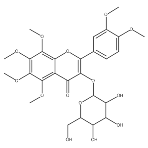 2-(3,4-dimethoxyphenyl)-5,6,7,8-tetramethoxy-3-[(2S,3R,4S,5S,6R)-3,4,5-trihydroxy-6-(hydroxymethyl)tetrahydropyran-2-yl]oxy-chromen-4-one Structure
