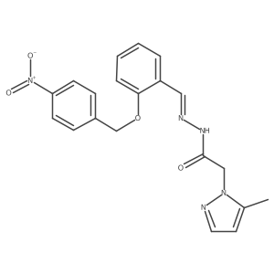 5-Methyl-1H-pyrazole-1-acetic acid 2-[[2-[(4-nitrophenyl)methoxy]phenyl]methylene]hydrazide Structure