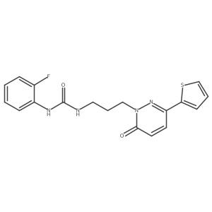 1-(2-Fluorophenyl)-3-{3-[6-oxo-3-(thiophen-2-yl)-1,6-dihydropyridazin-1-yl]propyl}urea结构式