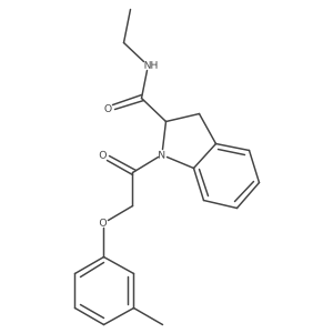 N-ethyl-1-(2-(m-tolyloxy)acetyl)indoline-2-carboxamide结构式