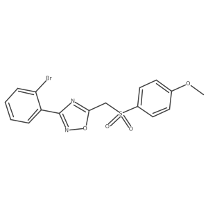 3-(2-Bromophenyl)-5-(((4-methoxyphenyl)sulfonyl)methyl)-1,2,4-oxadiazole Structure