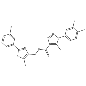 Cc1ccc(-n2nnc(C(=O)OCc3nc(-c4cccc(Cl)c4)oc3C)c2C)cc1C结构式