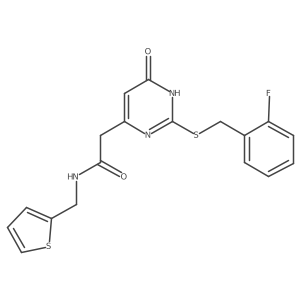 2-(2-((2-fluorobenzyl)thio)-6-oxo-1,6-dihydropyrimidin-4-yl)-N-(thiophen-2-ylmethyl)acetamide Structure