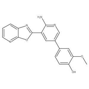 4-(6-Amino-5-oxazolo[5,4-b]pyridin-2-yl-3-pyridyl)-2-methoxy-phenol Structure