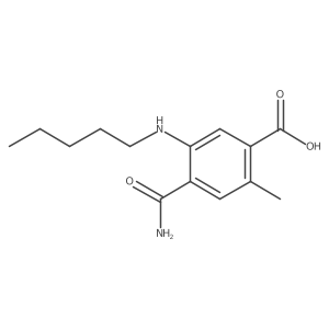 4-(Aminocarbonyl)-2-methyl-5-(pentylamino)benzoic acid结构式