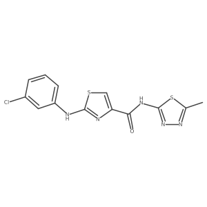 2-((3-chlorophenyl)amino)-N-(5-methyl-1,3,4-thiadiazol-2-yl)thiazole-4-carboxamide结构式