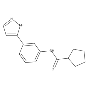 O=C(Nc1cccc(-c2ccn[nH]2)c1)C1CCCC1结构式