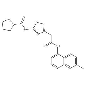 N-(4-(2-((2-methylquinolin-5-yl)amino)-2-oxoethyl)thiazol-2-yl)cyclopentanecarboxamide Structure