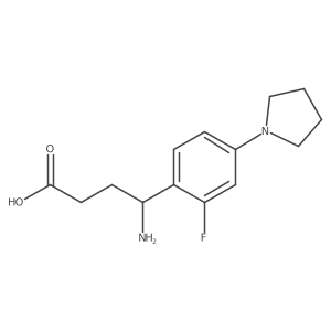 (I(3)S)-I(3)-Amino-2-fluoro-4-(1-pyrrolidinyl)benzenebutanoic acid Structure