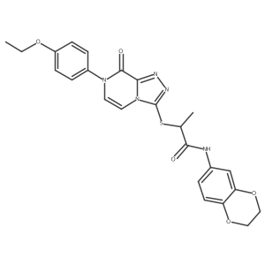 N-(2,3-dihydro-1,4-benzodioxin-6-yl)-2-{[7-(4-ethoxyphenyl)-8-oxo-7H,8H-[1,2,4]triazolo[4,3-a]pyrazin-3-yl]sulfanyl}propanamide Structure