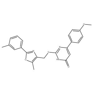 6-(4-Methoxyphenyl)-2-(((5-methyl-2-(m-tolyl)oxazol-4-yl)methyl)thio)pyrimidin-4-ol结构式