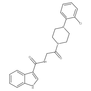 N-(2-(4-(2-chlorophenyl)piperazin-1-yl)-2-oxoethyl)-1H-indole-3-carboxamide结构式