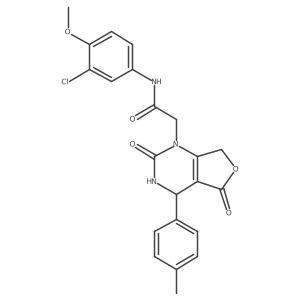 N-(3-chloro-4-methoxyphenyl)-2-(2,5-dioxo-4-(p-tolyl)-3,4-dihydrofuro[3,4-d]pyrimidin-1(2H,5H,7H)-yl)acetamide结构式