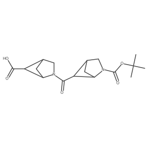 (1S,4R,5R)-2-((1S,4R,5R)-2-(tert-Butoxycarbonyl)-2-azabicyclo[2.1.1]hexane-5-carbonyl)-2-azabicyclo[2.1.1]hexane-5-carboxylic acid Structure