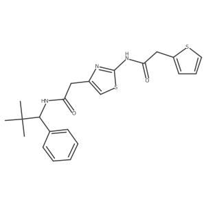 4-Thiazoleacetamide, N-(2,2-dimethyl-1-phenylpropyl)-2-[[2-(2-thienyl)acetyl]amino]-结构式