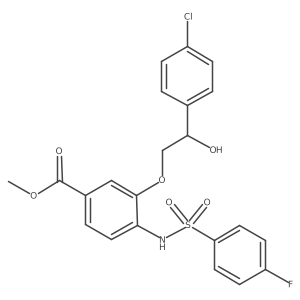 Methyl 3-(2-(4-chlorophenyl)-2-hydroxyethoxy)-4-(4-fluorophenylsulfonamido)benzoate Structure