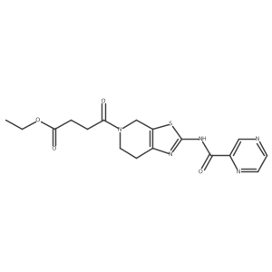 ethyl 4-oxo-4-(2-(pyrazine-2-carboxamido)-6,7-dihydrothiazolo[5,4-c]pyridin-5(4H)-yl)butanoate Structure