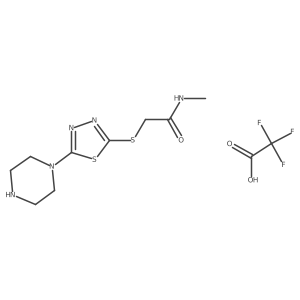N-methyl-2-[(5-piperazin-1-yl-1,3,4-thiadiazol-2-yl)thio]acetamide trifluoroacetate结构式