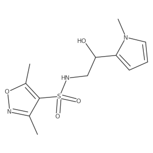 N-(2-hydroxy-2-(1-methyl-1H-pyrrol-2-yl)ethyl)-3,5-dimethylisoxazole-4-sulfonamide结构式