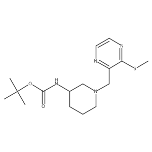 Tert-butyl (1-((3-(methylthio)pyrazin-2-yl)methyl)piperidin-3-yl)carbamate结构式