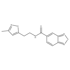N-(2-(3-methylisoxazol-5-yl)ethyl)benzo[c][1,2,5]thiadiazole-5-carboxamide结构式
