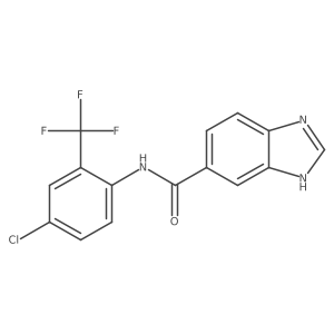 N-[4-Chloro-2-(trifluoromethyl)phenyl]-1H-1,3-benzodiazole-5-carboxamide Structure