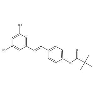 Propanoic acid, 2,2-dimethyl-, 4-[(1E)-2-(3,5-dihydroxyphenyl)ethenyl]phenyl ester Structure