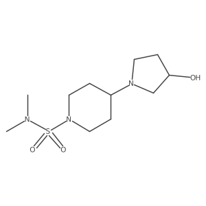 4-(3-hydroxypyrrolidin-1-yl)-N,N-dimethylpiperidine-1-sulfonamide结构式