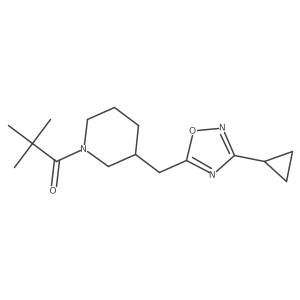 1-(3-((3-Cyclopropyl-1,2,4-oxadiazol-5-yl)methyl)piperidin-1-yl)-2,2-dimethylpropan-1-one Structure
