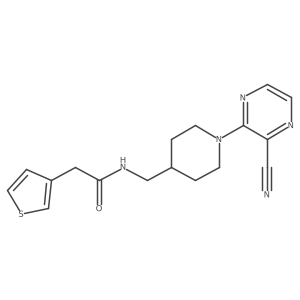 N-((1-(3-cyanopyrazin-2-yl)piperidin-4-yl)methyl)-2-(thiophen-3-yl)acetamide结构式