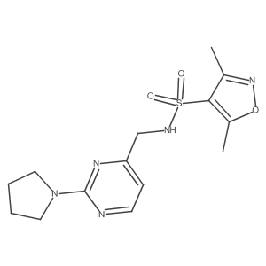 3,5-dimethyl-N-((2-(pyrrolidin-1-yl)pyrimidin-4-yl)methyl)isoxazole-4-sulfonamide Structure